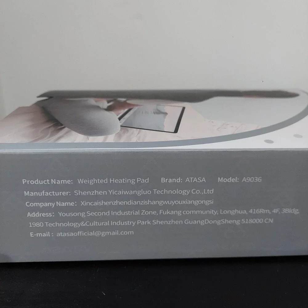 ATASA Weighted Back Heating Pad Gray Electric‎ Reusable A9036 Adult USED
